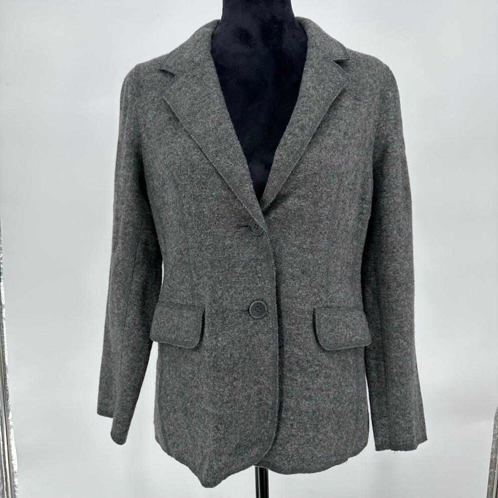 Talbots Gray Wool Blend Blazer Jacket Business Casual Stretch Women's 10 Petite‎